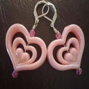 Big Pink Heart Earrings